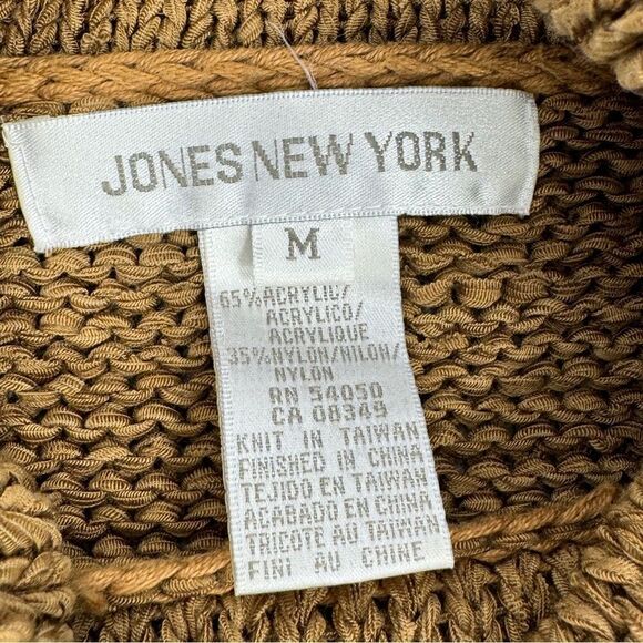 Jones New York Sleeveless Nylon Knit Turtleneck Sweater Tan Medium - Picture 10 of 12